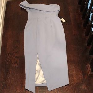 NEW Akira Dusty Blue One Shoulder Midiw/Slit Dress